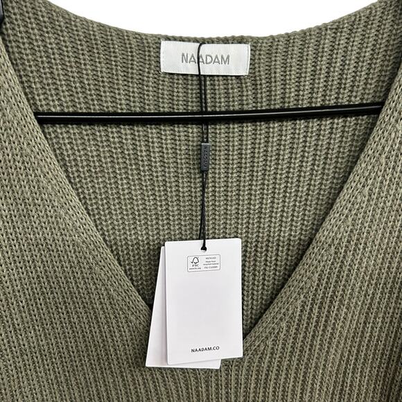 Naadam Army Cotton Cashmere Tunic Dress L Quiet Lux Minimalist Modern Vintage - Picture 5 of 10